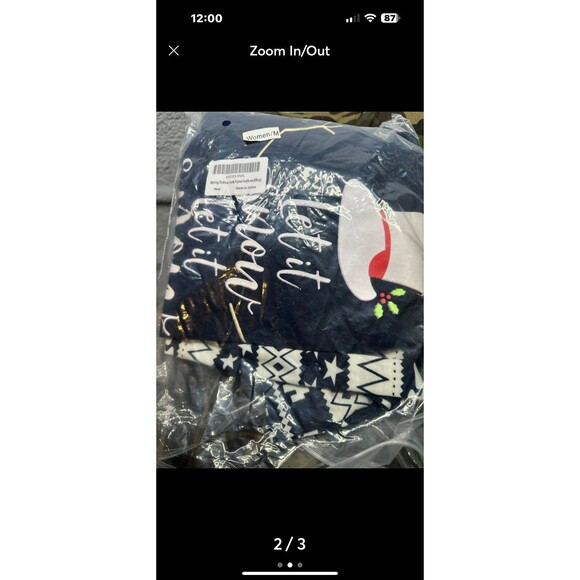 Christmas pajama set let it snow ladies medium matching set new - Picture 3 of 3